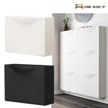 이케아 TRONES 신발장(1개입)/벽고정형/수납장, 블랙 낱개 1개