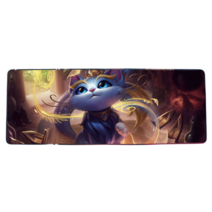 롤 LOL 디자인 마우스 패드 79종 시리즈 리그 오브 레전드 장패드 3mm 두께, 800x300mm + 3mm개, 진한 보라색 마법 고양이