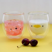 굿즈팡팡 귀여운 캐릭터 유리컵 /1개구성, bear
