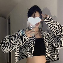 포미나무드 루즈핏 크롭 블라우스 셔츠 레오파드 지브라 오버핏 셔츠