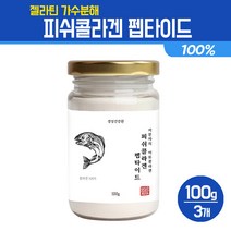 저분자 피쉬콜라겐 펩타이드 100% 젤라틴 가수분해 어류 콜라겐 분말 갱년기 남성 여성 이너뷰티 건강식품 먹는 생선껍질 파우더, 3개, 피쉬콜라겐 펩타이드-100g