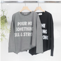 더블유 RP 가을신상 스트롱 언밸런스컷팅 빈티지 레터링 크롭 티셔츠