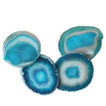 천연 슬라이스 마노 코스터 컵 매트 4개 세트 크리스탈 원석 음료 쿼츠 스톤 컵받침 선물 6.9cm 8.9cm 블루 6.8cm 9.9cm 2.73.5인치 USA 미국