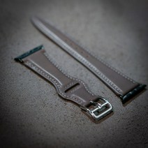 CLAM de camino 오더메이드 프리미엄 애플워치 가죽 스트랩 Villa franca classic 38mm 40mm 42mm 44mm, 가죽컬러 스티치, 프랑스 바레니아 - piedra GREY