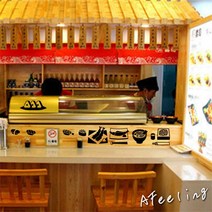 스시 생선라면 주방 요리 숍 스티커 레스토랑 쇼케이스 유리 장식 벽, 01 Black_01 Small