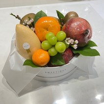 광주 스위띠끄 혼합원형상자 과일상자 항공애플망고 한라봉 항공망고 과일바구니 광주과일 과일선물, 꽃매듭태슬, 방문수령