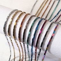 비즈아이 [5489]원석막대 2x4mm 헤머타이트유광 10color 1줄(약95개)