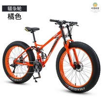 MTB 광폭타이어 팻바이크 출퇴근용 산악용 자전거 팻자전거 산악 입문용 펫바이크 튼튼한, 30속_03 | 24인치