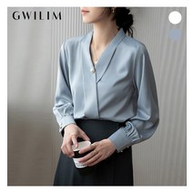 귈림 귈림 브이넥 펄버튼 심플 블라우스GAFBL006P