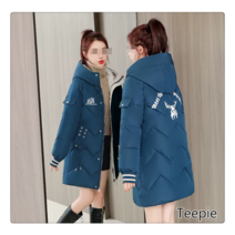 티피/Teepie 빅사이즈 여성 하프기장 슬림 패딩 대박 패딩 통통 mm 패딩 점퍼