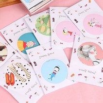 디엠몰 5+5 한손에 착 감기는 미니 휴대용 일러스트 그림 손거울 수정화장 메이크업, 랜덤