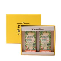 멀티 비타민 미네랄 60정X2통 DSM사 종합 영양제 츄어블 선물세트 씹어먹는 캔디 온가족 부모님 여성 남성 키즈 어린이 청소년 필수영양소 면역력 건강기능식품 62가지원료를 1정에, 60정 X 2개 1SET, 1250mg