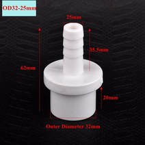 호스어댑터 1 20Pcs O.D 20/25/32-5/8/10/12/14/16/18/20/25mm PVC 파고다 커넥터 정원 관개 파이프 소프트 호스 어댑터 조인트 액세서리, [03] 20pcs, [13] OD 32-25mm