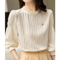 채윤러브 여성 직장인 오피스룩 스타일리쉬 퍼프소매 블라우스