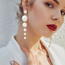 왕진주 귀걸이 드롭 big pearl earrings 절묘한 시뮬레이션 진주 스터드 여성 파티 결혼식 여성 보석 선물을위한 패션 긴 문