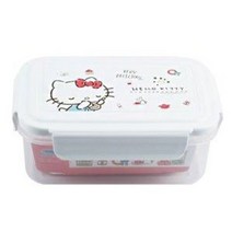 [업체배송] 헬로키티 쿡 사각밀폐용기 도시락 (대)