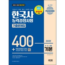 2022 2023 PASSCODE 한국사능력검정시험 기출문제집 400제 8회분 기본, 투명, 코일링추가[본권 해설]2권으로