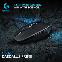 Logitech G302 유선 게임 마우스 4000DPI 6키로 광학 마우스 프로그래밍 가능, 검정색, 체코 공화국