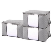 오늘정리 패브릭 이불정리함, 그레이, 가로형 80L_3개