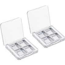 [파다] Doyeemei Makeup Palette Eyeshadow Empty 2 Pieces Cosmetics 4 Slots Cosmetic Powder Storage Case