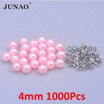 넘버링기 Junao 4 5 6 8 10 12mm 화이트 진주 비즈 진주 설정 기계 핸드 프레스 비즈 도구 라인 석 리벳 기계 diy 의류 공예, 4mm 핑크 펄