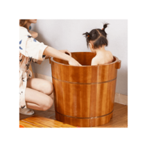 어린이 반신 욕조 편백 히노끼 목욕탕, 탄화 컬러 원형 어린이 양동이소