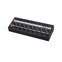 헤드폰 증폭기 음악 플레이어용 휴대용 8채널 헤드폰 증폭기, 20cmx7cmx2.5cm, 검은색, PP