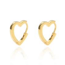 하트 스터드 귀걸이 미니 스몰 러브 후프 웨딩 파티 여성용 비쥬 한국 선물, 01 Gold Color