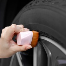 타이어 어플 브러쉬 세차용 타이어 어플리케이터 미세모 육각형, 2) 블랙, 1개