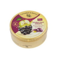 캐빈디쉬앤하비 더블프룻 블랙커런트맛 캔디 사과맛 필링, 175g, 4개