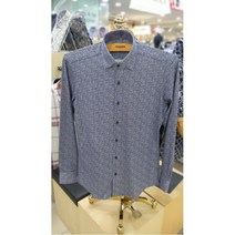 [레노마_셔츠(남성)] [W몰 레노마셔츠] 남성 기하학 도형 져지원단 스넵버튼 슬림핏 긴팔