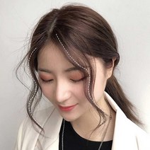 미미 앞머리 붙임머리 자연스러운 헤어피스 부분가발, 옵션1