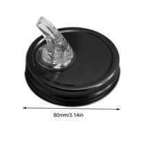Tinplate-누출 방지 메이슨 항아리 푸어 스파우트 마시는 병 넓은 공간이 있는 뚜껑 홈 주방 바 액세서리, 05 Black 86 mouth