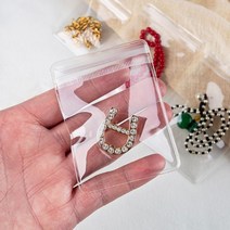 투명 PVC 폴리백 주머니 셀프 씰 비닐 봉투 쥬얼리 정리함 반지 귀걸이 포장 저장 액세서리/정직한사람들, 5*7