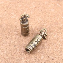 스프레이소화기 매력 소화기 소방관 23x6x6mm 골동품 펜던트 빈티지 티베트어 실버 쥬얼리 팔찌 목걸이 D, 01 앤틱 청동 도금