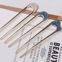 U자 핀 전통 한복 비녀 올림 머리 삔