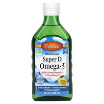 칼슨 랩스 야생 노르웨이산 대구 유래 슈퍼 D 오메가-3 천연 레몬 맛 250ml(8.4floz) rTG 알티지오메가