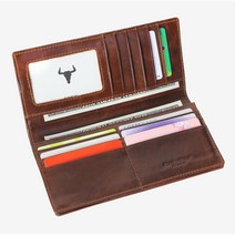 소가죽 지퍼포켓 비즈니스 남성 장지갑 수납력 아담한