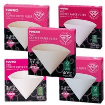 하리오 핸드 드립 세트 필터 40매, 하리오 필터 1-6인용 화이트 40매