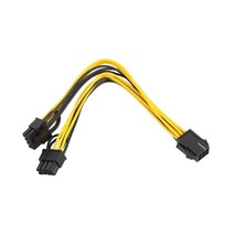 컴퓨터 PC 6핀 암-듀얼 8 남성 그래픽 카드 커넥터 PC 전원 케이블 CPU 용 스플리터 연장 코드 와이어, 한개옵션0
