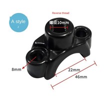 1pc 22mm 7/8 quot바이크 바이크 오토바이 미러 마운트 홀더 브래킷 클램프 핸들 바 먼지 핏 자전거 ATV 쿼드 4 휠러 M10, [05] Style  A2