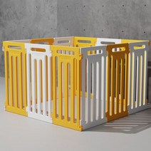 애완 동물 인클로저 개 케이지 소형견 중형 및 대형견 실내 블로우 성형 플라스틱 환경, White yellow_8PCS