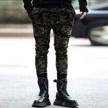 바이더알 카모 기모 오버 밴딩 조거 팬츠