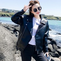 나폴레옹카라 여자 가죽 자켓 레더 숏 pu 재킷 크롭 라이더