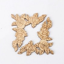 수제클래식기타 혼합 레이스 나무 패턴 스크랩북 아트 컬렉션 공예 수제 액세서리 바느질 홈 장식 4 개 MZ1, 02 2