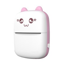 Fanteqian USB 케이블과 휴대용 미니 열전사 프린터 무선으로 BT 200dpi 이상 사진 라벨 메모 잘못된 질문 인쇄, Pink