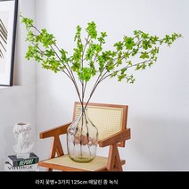 마취목 화병 배꼽 투명 유리 화병 목걸이 종진녹식 나뭇가지 거실 인테리어 식물 공장, ￥大号+ 라지 병+125CM 아날로그 링거 3개
