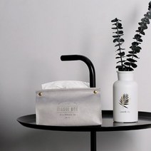 TC~프리미엄 가죽 티슈케이스, 그레이