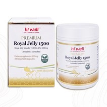 굿소일직구 Hiwell 프리미엄 로얄 젤리 제리 1500mg 300캡슐, 청정 뉴질랜드산 10HDA 6% 함량