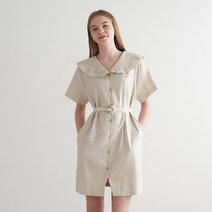 Sailor kara linen shirt dress - natural